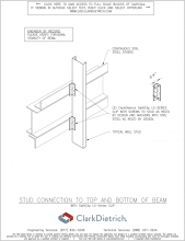 Stud connection top and bottom of beam Ls-series