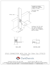Stud Connection Bypass Flat Tail FTSC3 Bottom of Beam