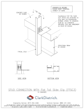 Stud Connection Bypass Flat Tail FTSC3 to Concrete Slab