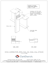Stud Connection Bypass Flat Tail FTSC6 Top of Beam