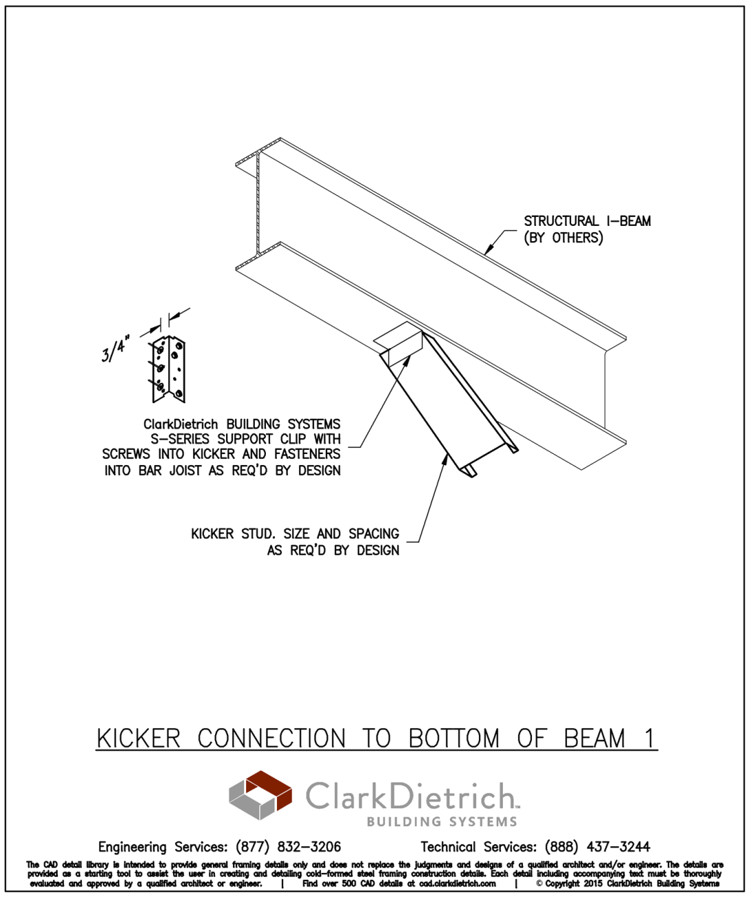 Kicker Connection to Bottom of Beam 1